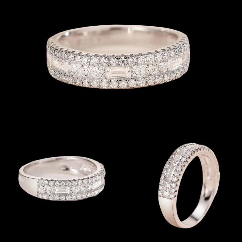 Sterling Silver Moissanite Band for Women - Just The Fly Way