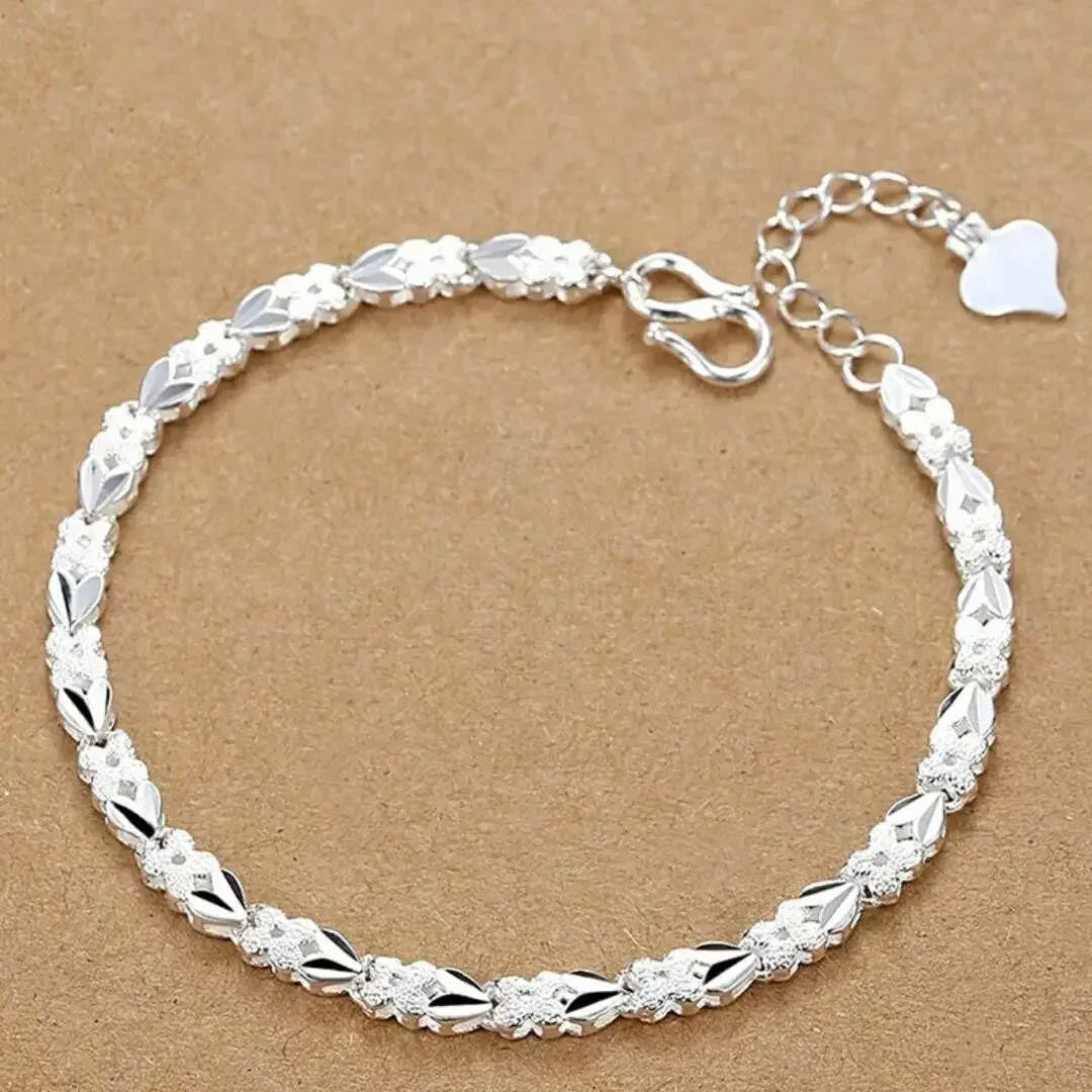 Shine On Sterling Silver Chain Bracelet for Men & Women - Perfect for Parties, Gifts & Weddings - Just The Fly Way