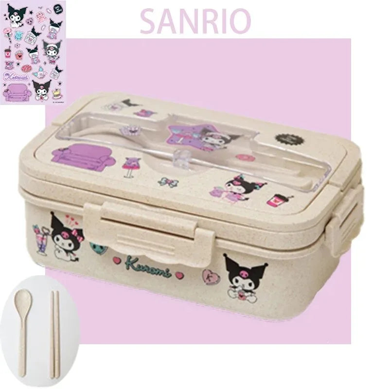 MINISO Kuromi Lunch Box Cinnamoroll My Melody Student Compartmentalised Eco-friendly Bento Box Tableware Food Storage Container