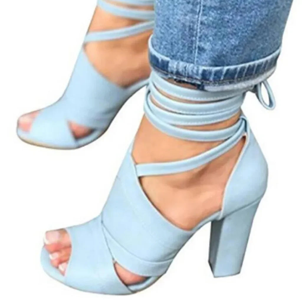 Fashionable, Bold and Beautiful DressWoman Sandals Summer Shoes High Heels Side Empty Ankle Cross Straps Open Toe Sandals Summer Sexy High Heel Shoes uo98
