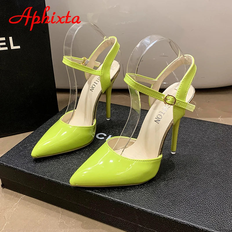 Fashionable, Bold and Beautiful DressWomen's Aphixta 12cm Super High Stiletto Heels Ankle Strap Sandals Pointed Toe Party Heels : Extended Sizes