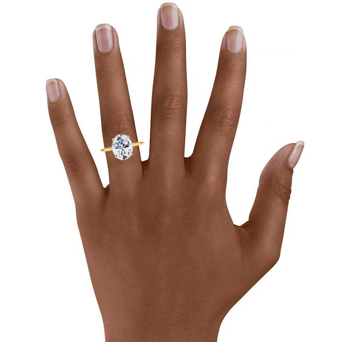 Certified 2ct 3ct Oval Moissanite Ring, 100% 14K Gold - Just The Fly Way