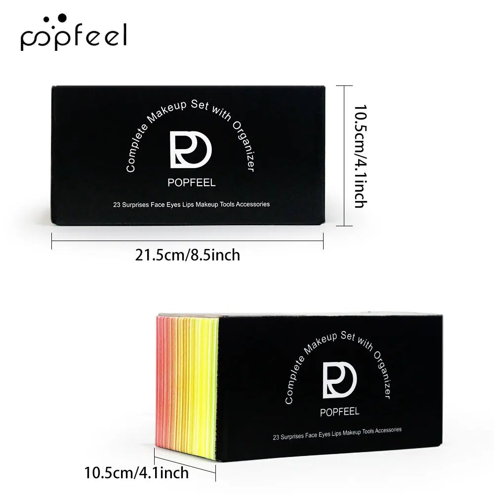 Fashionable, Bold and Beautiful DressPOPFEEL Color Makeup Cosmetic Gift Set - Eyeshadow, Foundation, and Makeup Brushes with Storage Box - Complete Makeup Collection