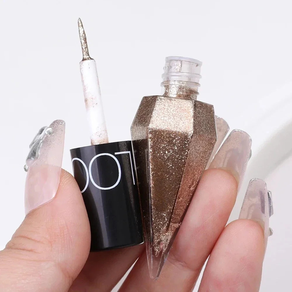 Fashionable, Bold and Beautiful DressDiamond Shiny Eye Liners Eyeshadow Waterproof Silver Rose Gold Color Glitter Sequins Eyeliner Eye Shadow Makeup Beauty Cosmetics