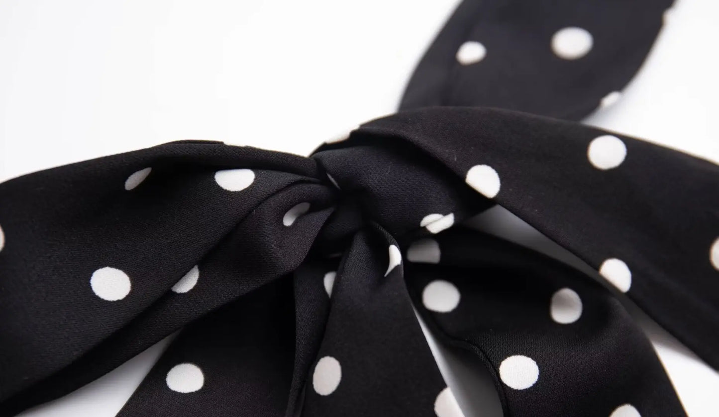 Bold and Sassy Retro Polka Dot Halter Maxi Dress - Just The Fly Way