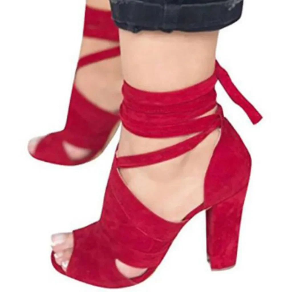 Fashionable, Bold and Beautiful DressWoman Sandals Summer Shoes High Heels Side Empty Ankle Cross Straps Open Toe Sandals Summer Sexy High Heel Shoes uo98