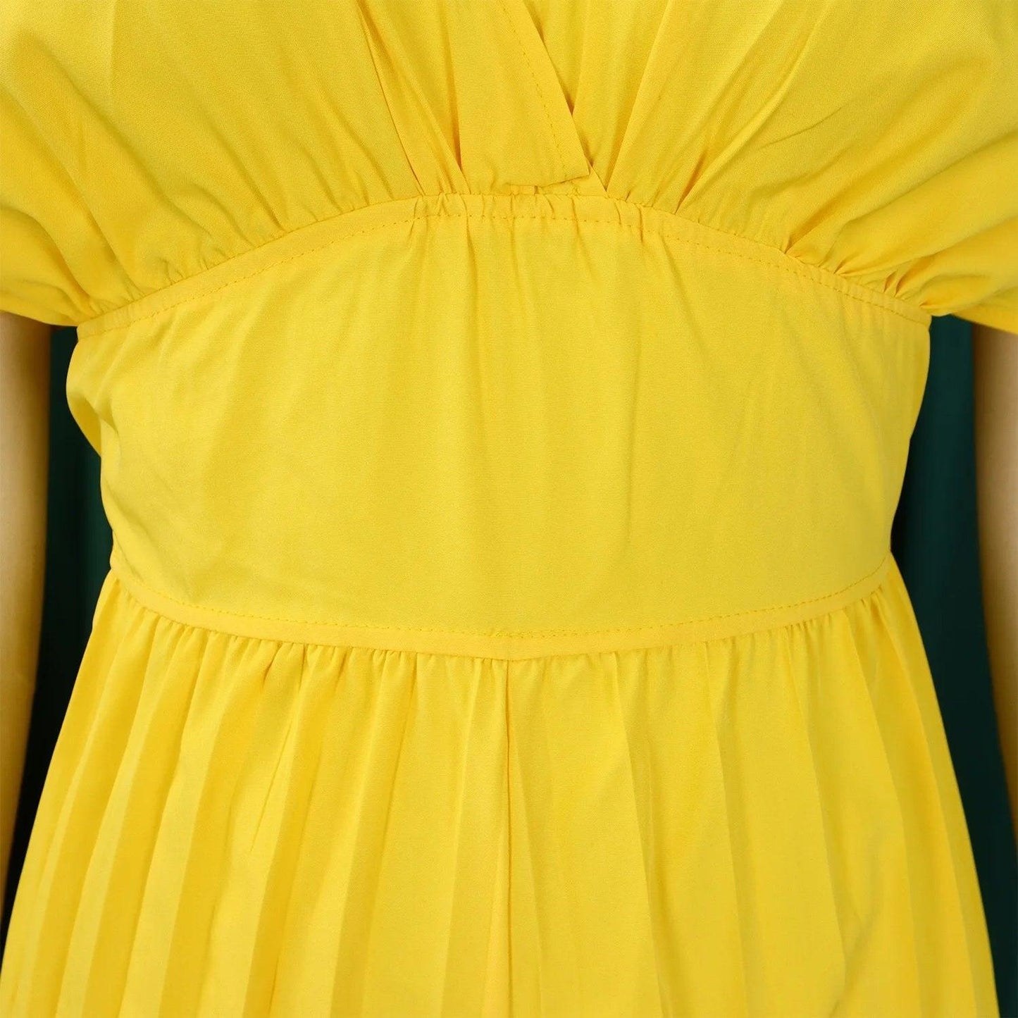 Elegant V-neck Solid Color Fashion Pleated Wide leg Jumpsuit, Pants Romper - Just The Fly Way