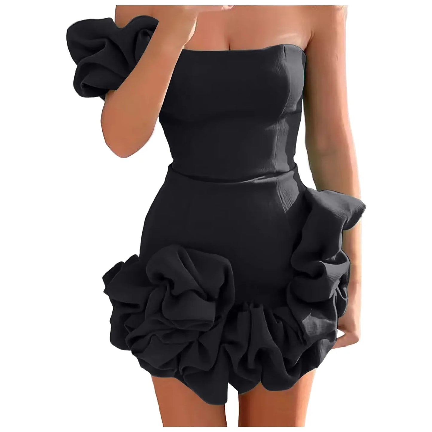 Fashionable, Bold and Beautiful DressWomen Chic Flower Cocktail Dress Alluring One Shoulder Homecoming Dresses For Girls Sexy Body Short Prom Party Vestidos 2025