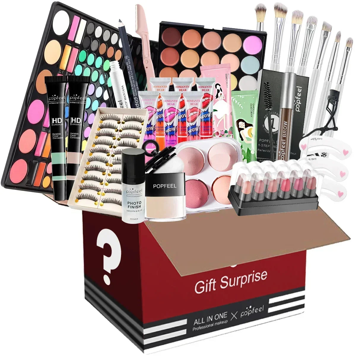 Fashionable, Bold and Beautiful DressPOPFEEL All-in-One Makeup Kit Gift Set with Eyeshadow Palette Foundation Lip Gloss Blush Brushes Eyeliner and More Beauty Gifts