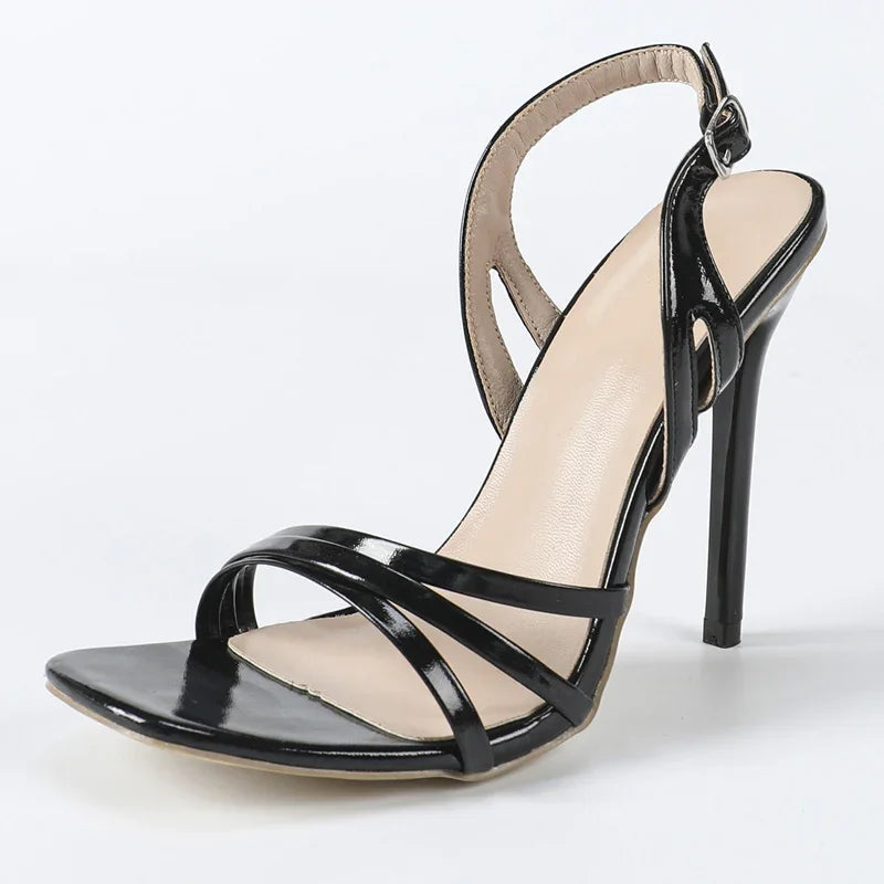 EilyKen Design Style Narrow Band Buckle Strap Square Toe Women Sandals Summer Sexy Thin High Heels Party Gladiator Shoes