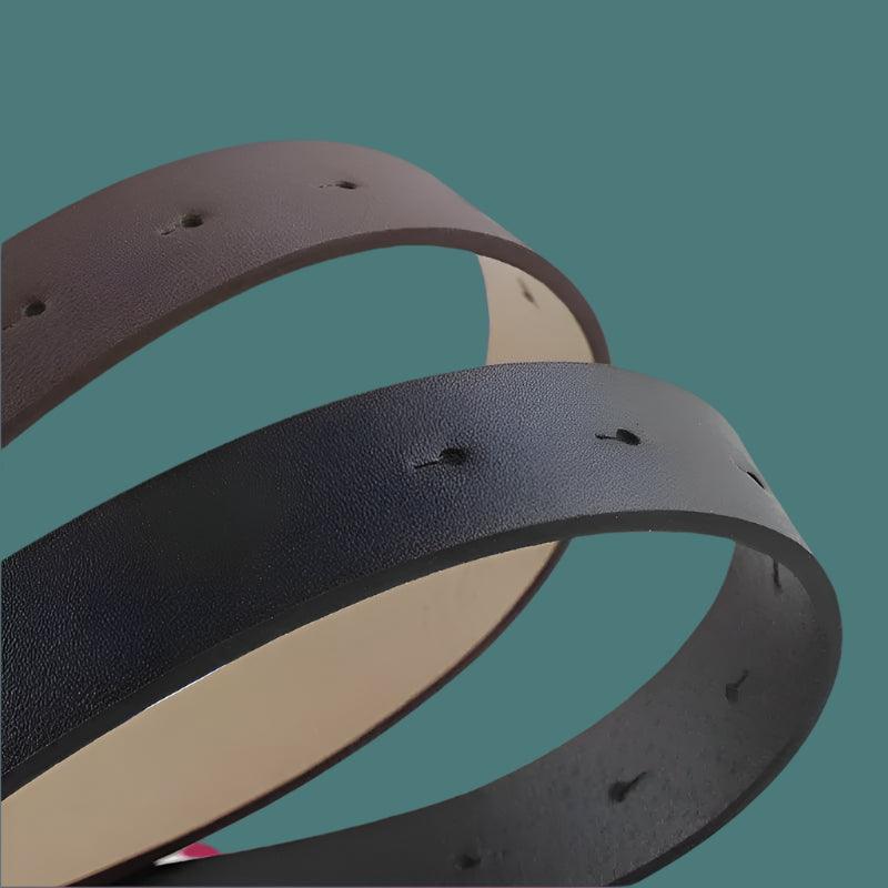 Fashion Belt with Silver or Gold Double Ring Buckle, PU - Just The Fly Way