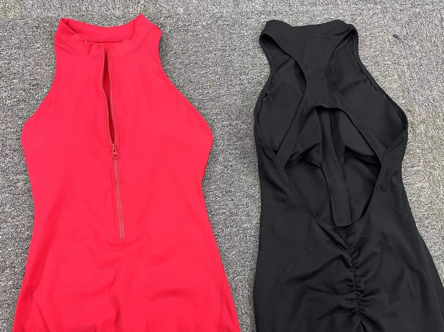 Zip-Up Activewear Yoga Romper With Bottom Contouring Design - Just The Fly Way