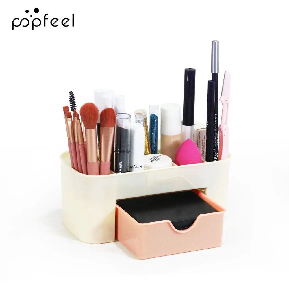 Fashionable, Bold and Beautiful DressPOPFEEL Color Makeup Cosmetic Gift Set - Eyeshadow, Foundation, and Makeup Brushes with Storage Box - Complete Makeup Collection