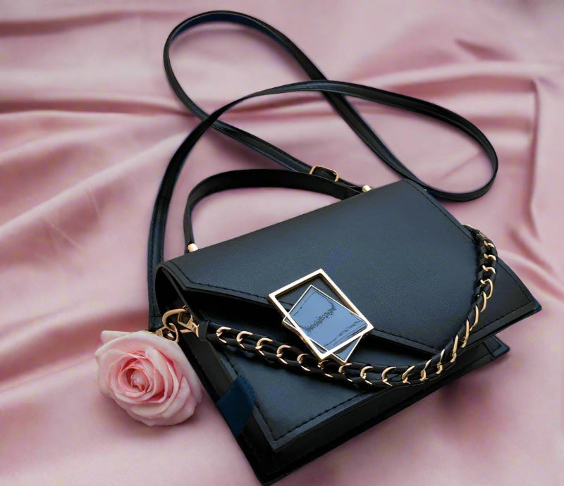 Small Retro Crossbody With A Chain, Square Shape Handbag - Just The Fly Way