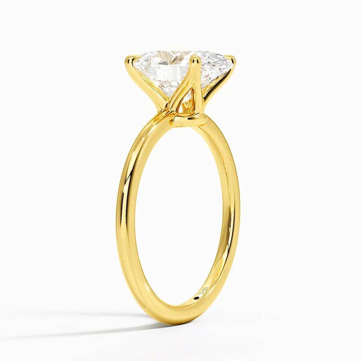 Certified 2ct 3ct Oval Moissanite Ring, 100% 14K Gold - Just The Fly Way