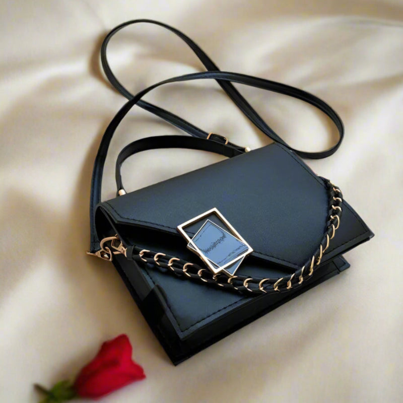 Small Retro Crossbody With A Chain, Square Shape Handbag - Just The Fly Way