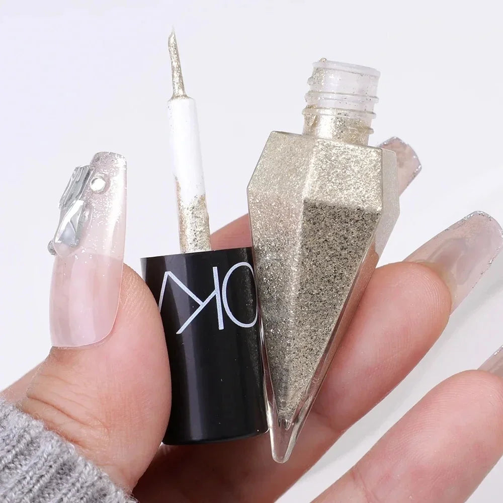 Fashionable, Bold and Beautiful DressDiamond Shiny Eye Liners Eyeshadow Waterproof Silver Rose Gold Color Glitter Sequins Eyeliner Eye Shadow Makeup Beauty Cosmetics