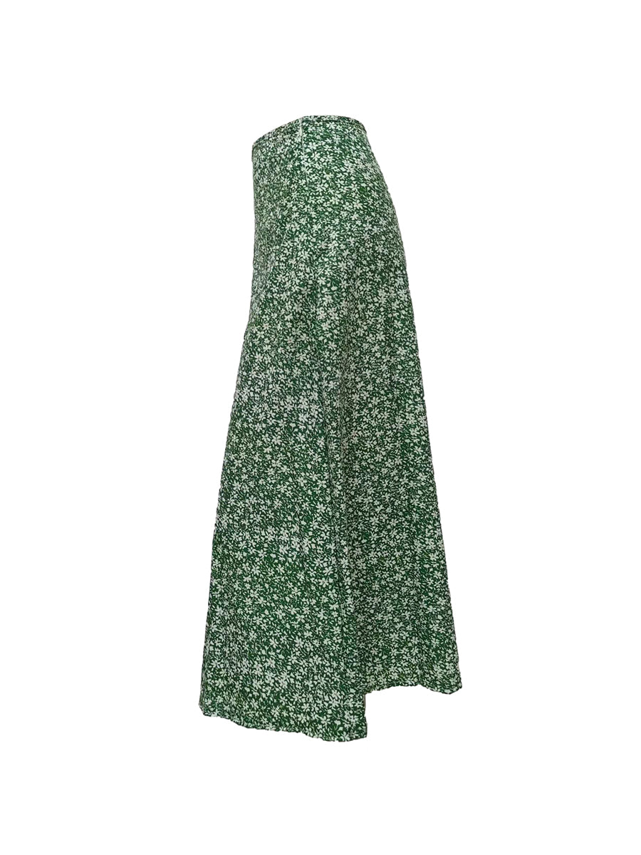 Women s Floral Print Midi Skirts Mid Waist Side Slit Skirts Spring Summer Fashion Casual A-line Skirts - Just The Fly Way