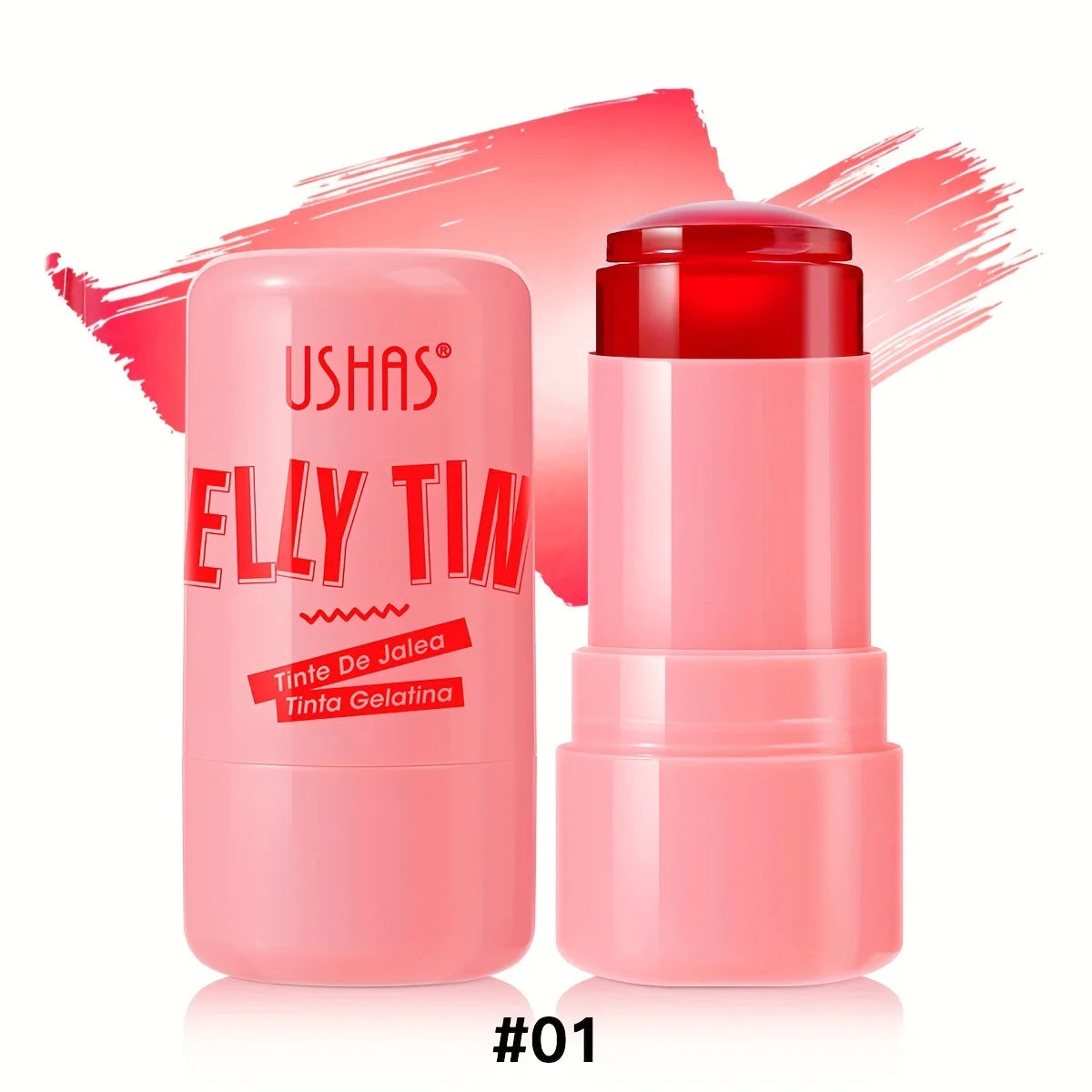 Fashionable, Bold and Beautiful Dress4 Colors Jelly Blush Stick Lip Balm Eyeshadow 3-in-1 Multi-Use Matte Blush Moisturize Brighten Lip Gloss