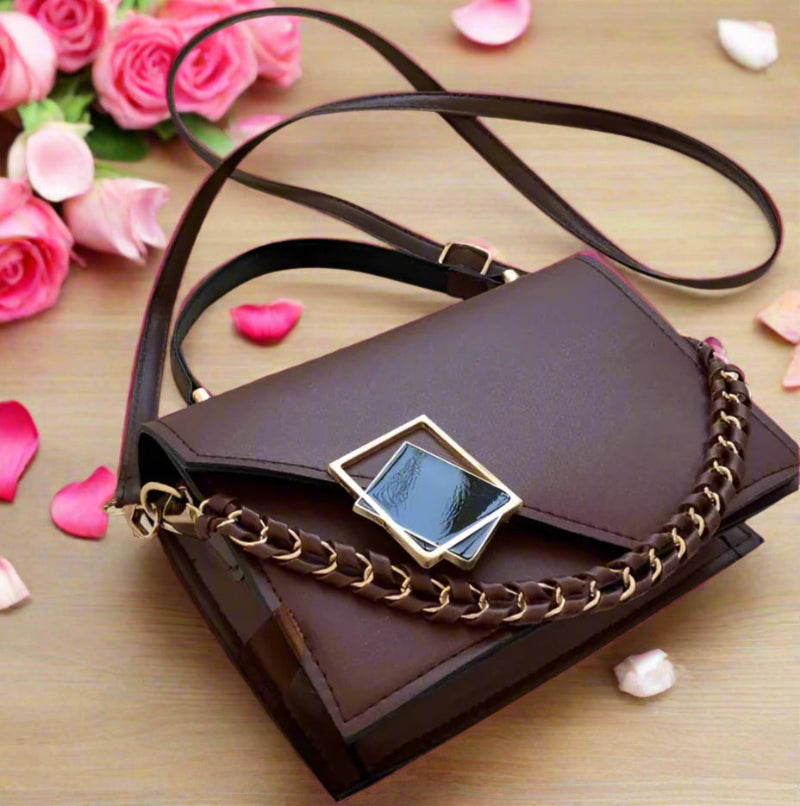 Small Retro Crossbody With A Chain, Square Shape Handbag - Just The Fly Way