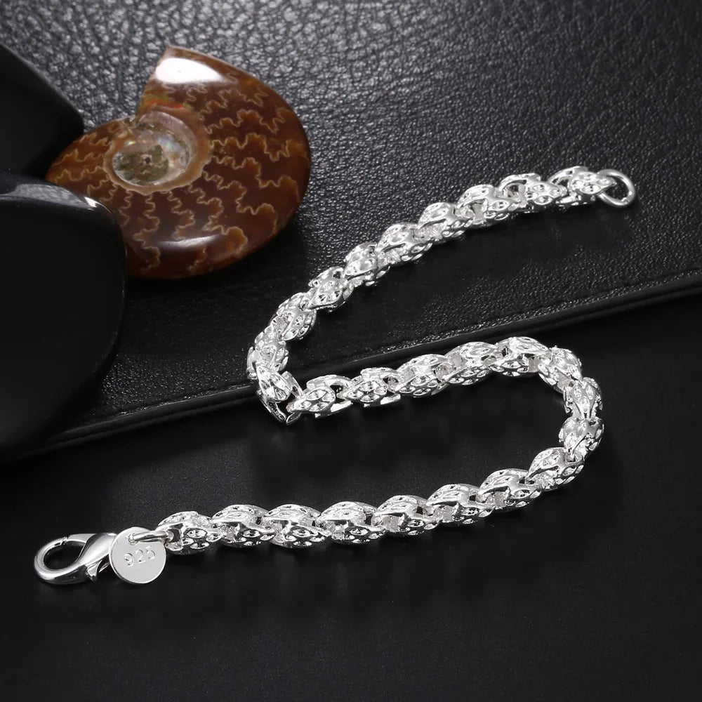 Shine On Sterling Silver Chain Bracelet for Men & Women - Perfect for Parties, Gifts & Weddings - Just The Fly Way