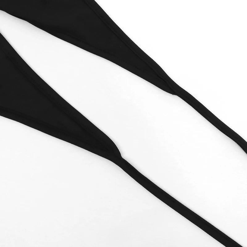 Sleek Halter Black Romper, Sleeveless, Backless - Just The Fly Way