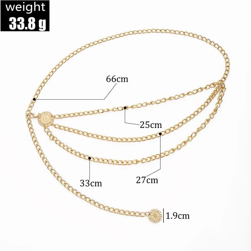 Fashion Boho Stainless Steel Belt, Coin Pendant Belt - Just The Fly Way
