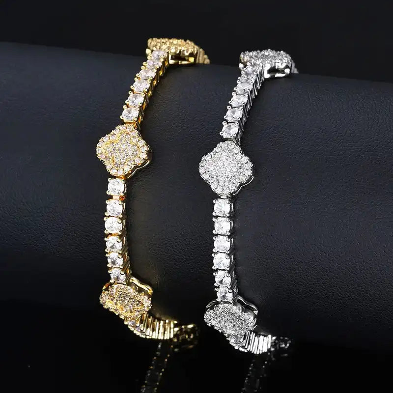 Shine On 18K Gold Plated CZ Diamond Tennis Necklace or Bracelet - Perfect for Glamorous Moments - Just The Fly Way