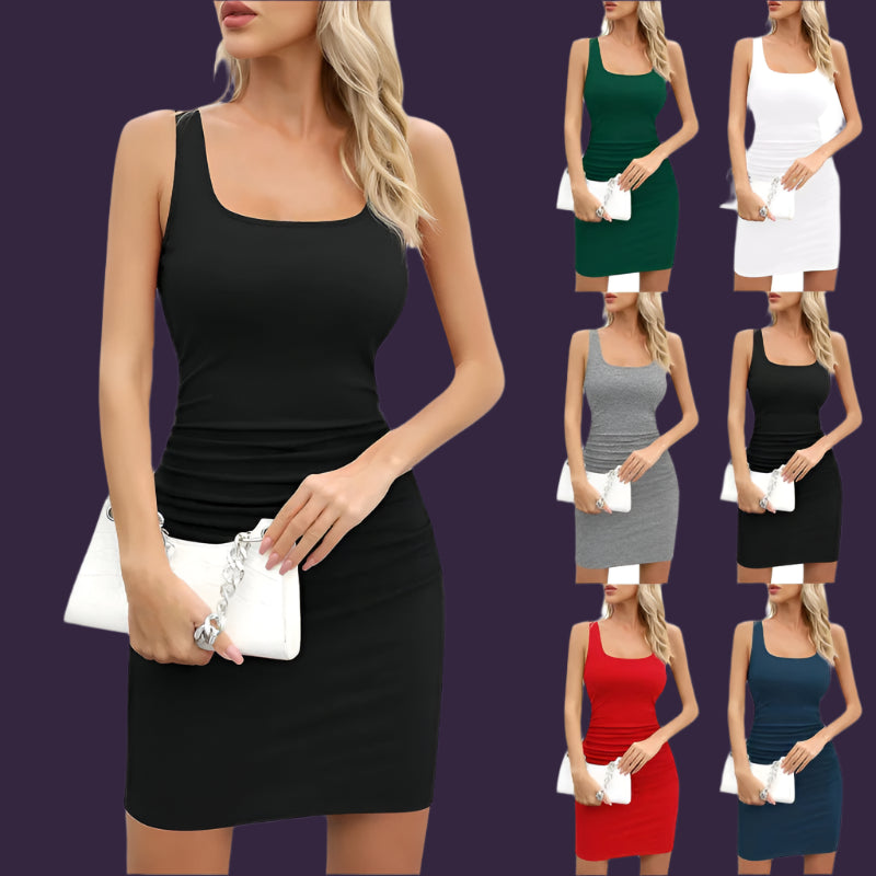 Ladies' Silhouette Shaping, Casual, Stylish, Solid Hue Party Bodycon Mini Dress - Just The Fly Way