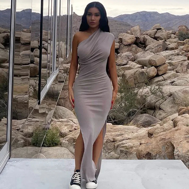 Slip Backless Slit Long Dress Women Y2K Summer Dress Strapless Bodycon Elegant Dress Sexy Ladies Birthday Party Sleeveless Dress