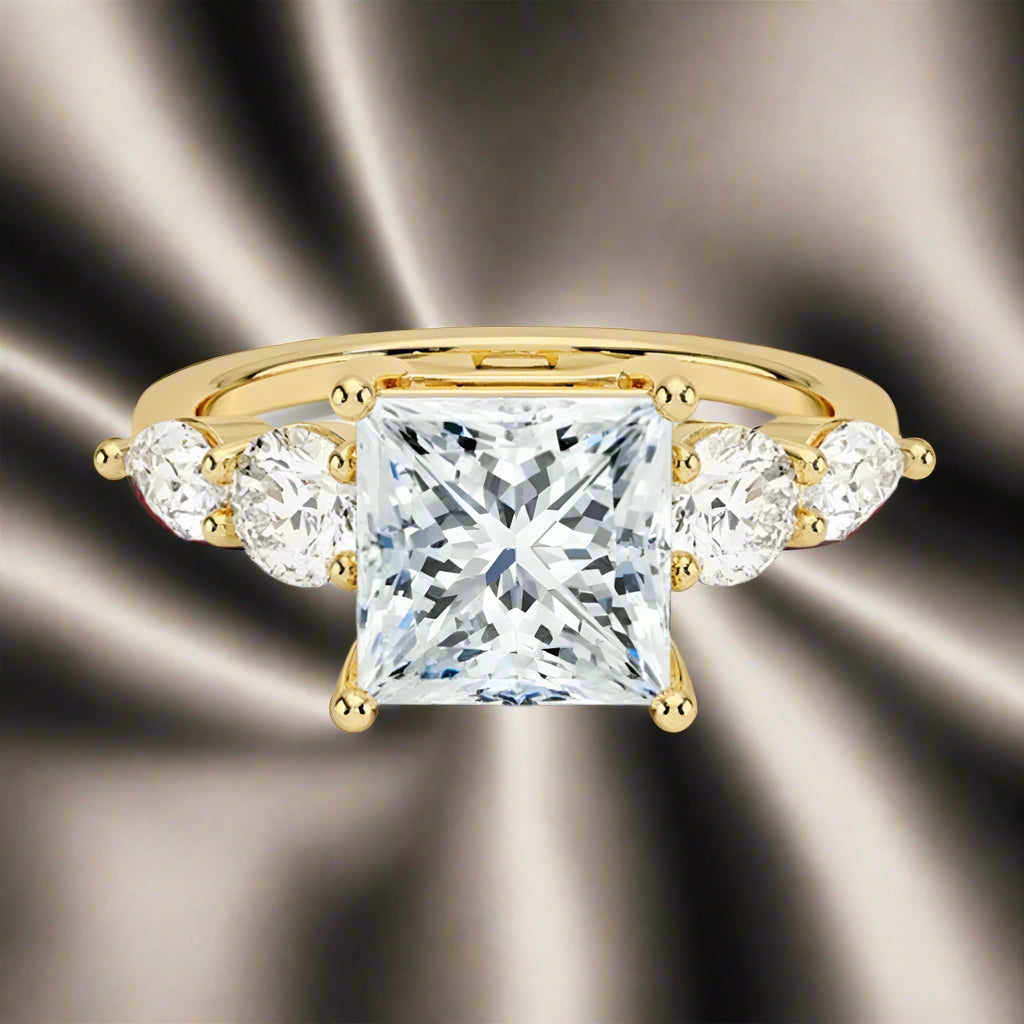 Shine Bright with Our 1CT Moissanite Engagement Ring for Glamorous Moments – 18K Gold Plated Silver - Just The Fly Way