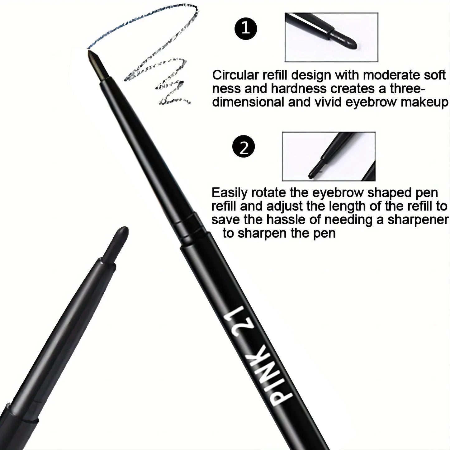 10Pcs Long-Lasting Black Eyeliner Pencils -Waterproof, Sweatproof and Smudge-Proof with Easy Twist Eyeliner Pencils - Just The Fly Way