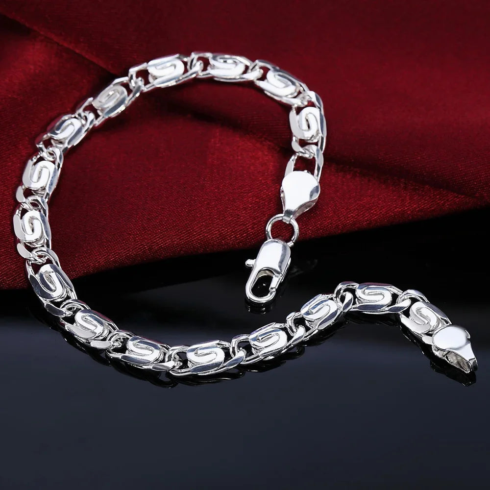 Shine On Sterling Silver Chain Bracelet for Men & Women - Perfect for Parties, Gifts & Weddings - Just The Fly Way