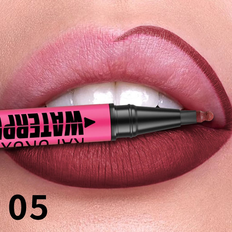Fashionable, Bold and Beautiful Dress1PC Liquid Matte12-Color Lipliner Pencil Waterproof Plumping Stain Lipstick Natural Lip Liner Outline Lips Contour Makeup