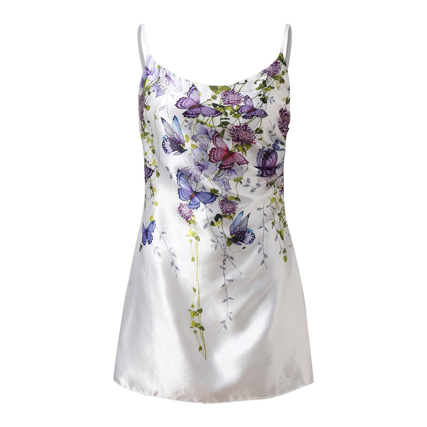 Print Mini Dress With Spaghetti Straps, Backless, Sleeveless, Bodycon Type - Just The Fly Way