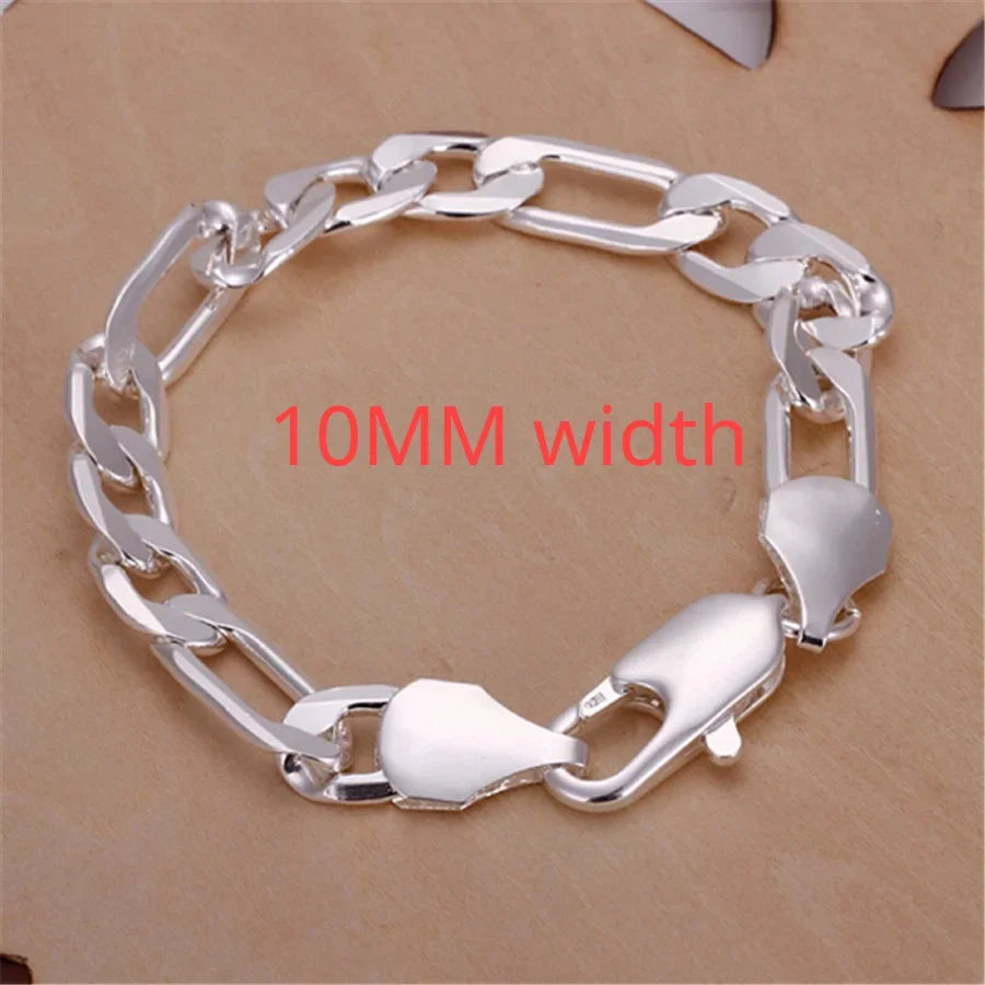Shine On Sterling Silver Chain Bracelet for Men & Women - Perfect for Parties, Gifts & Weddings - Just The Fly Way