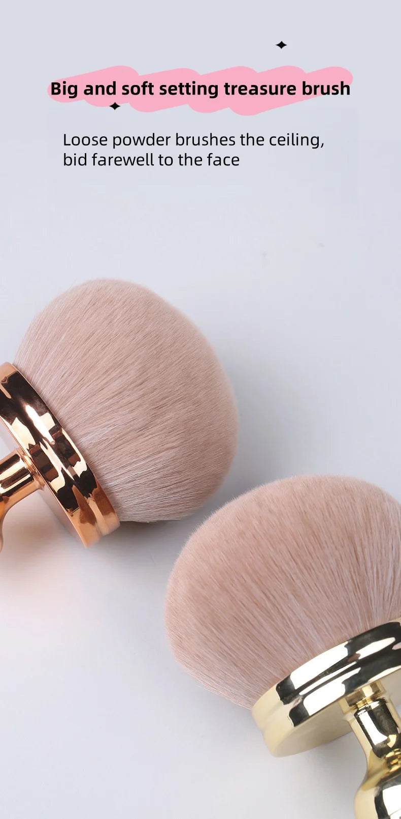 Fashionable, Bold and Beautiful DressExtra Large Mushroom-Head Makeup Brush,Soft Fiber Bristles/Multipurpose,for Makeup Setting/Nail Art/Self Tanner,Essential Beauty