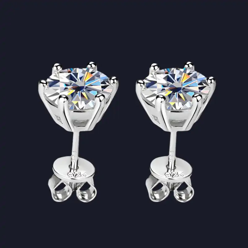 Shine Bright Moissanite Stud Earrings for Men & Women in 18K Gold-Plated Silver - Perfect for Weddings & Special Occasions - Just The Fly Way