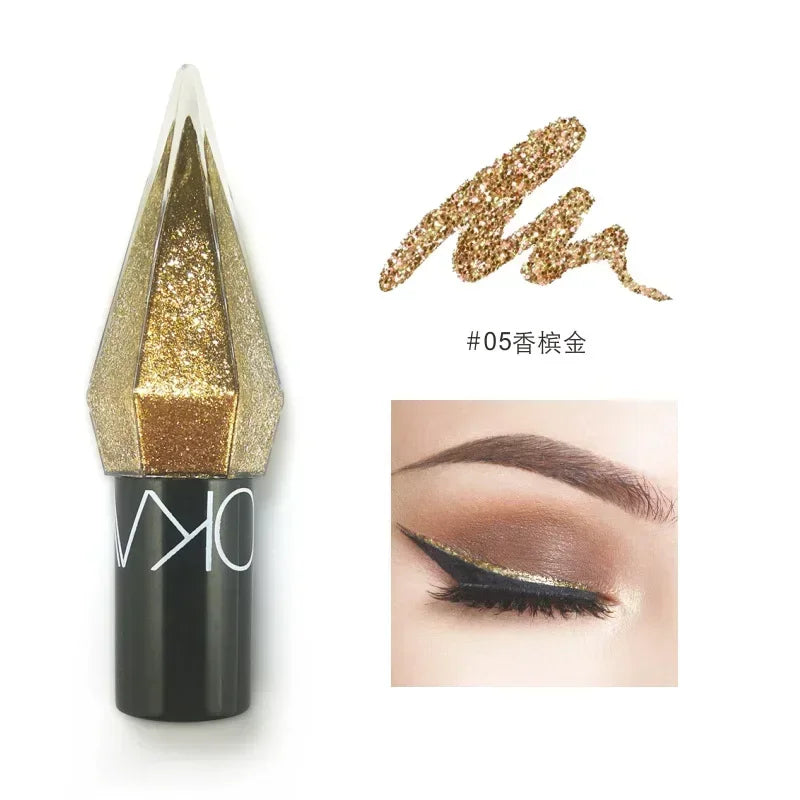 Fashionable, Bold and Beautiful DressDiamond Shiny Eye Liners Eyeshadow Waterproof Silver Rose Gold Color Glitter Sequins Eyeliner Eye Shadow Makeup Beauty Cosmetics