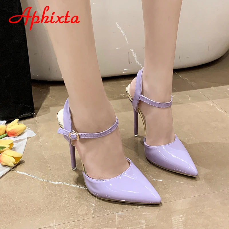 Fashionable, Bold and Beautiful DressWomen's Aphixta 12cm Super High Stiletto Heels Ankle Strap Sandals Pointed Toe Party Heels : Extended Sizes