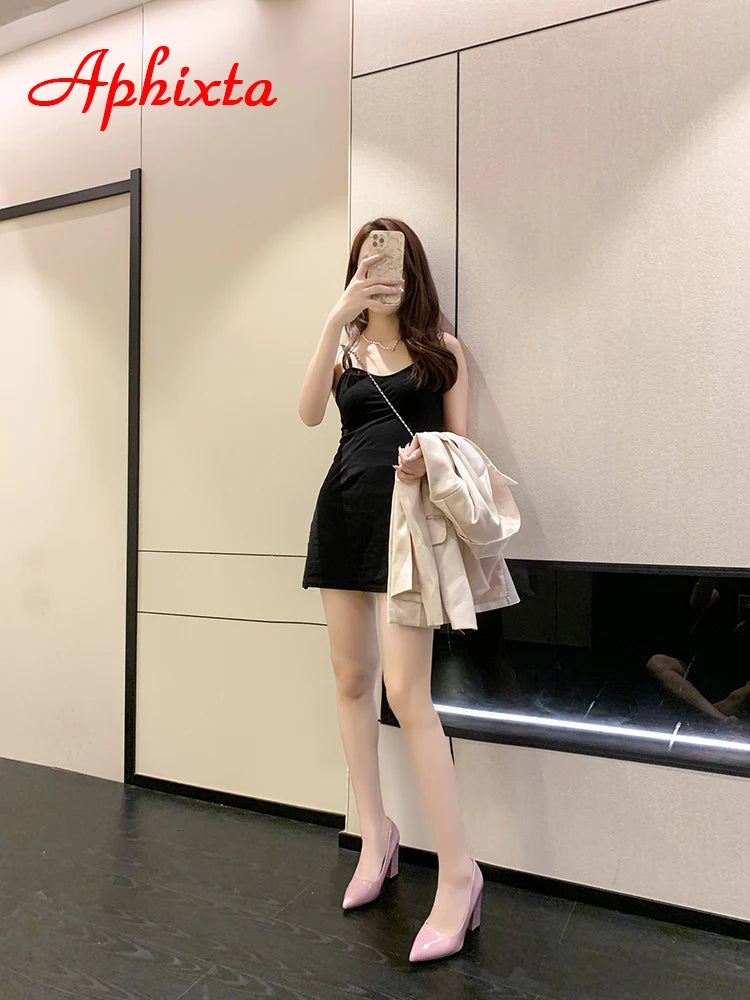 Fashionable, Bold and Beautiful DressAphixta 2025 New 10cm Square Heels Pumps Women Shoes Patent Leather Sexy Wedding Party Official Leisure Super Big Szie 31-50