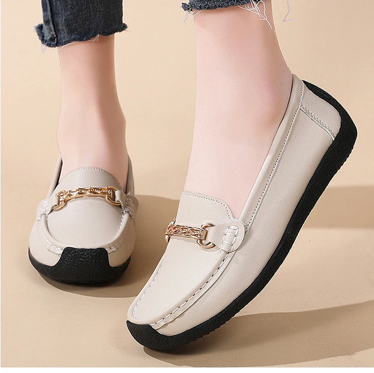 Fashionable, Bold and Beautiful DressWoman Shoes Leather Casual Shoes With Low Heels Loafers Women's Flats 2025 New Zapatos De Mujer Elegant Heel Footwear Women