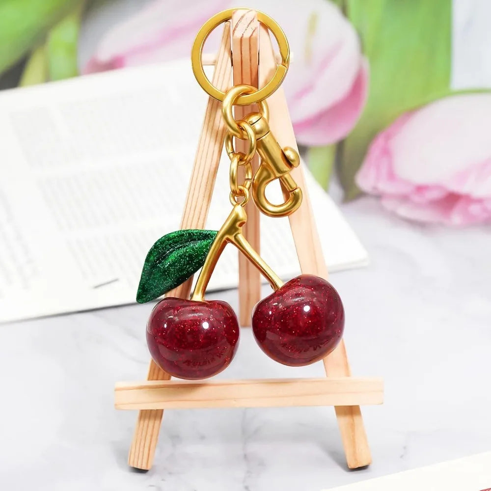 Cherry Keychain for Women Apple Strawberry Bag Charm Key Chain Accessories Gifts for Birthday Christmas - Just The Fly Way