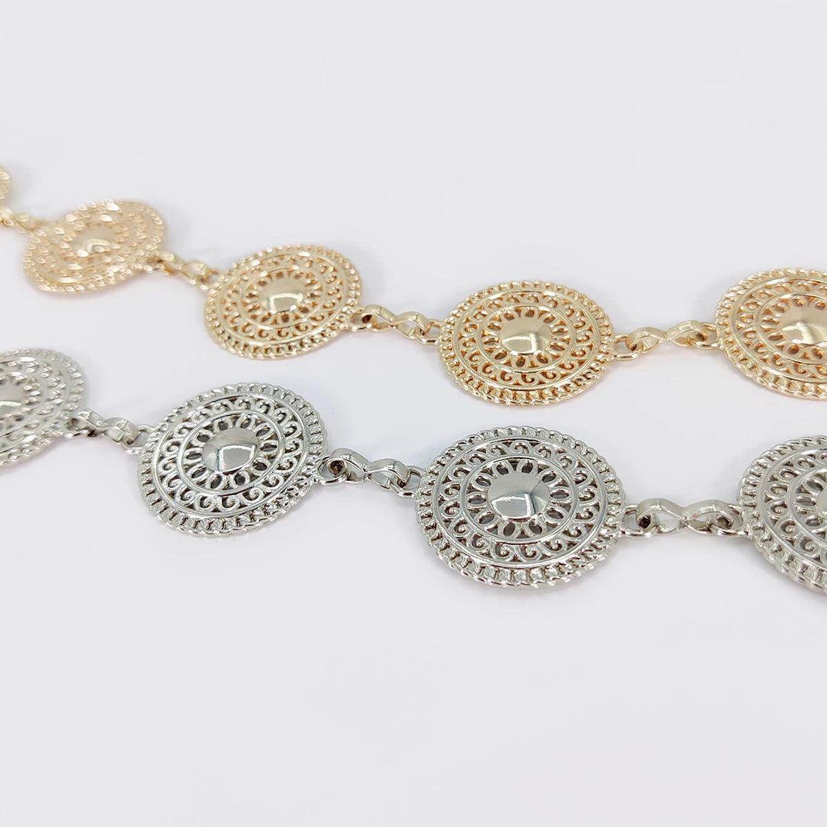 Boho Hollow Out Metal Round Chain Belt - Just The Fly Way