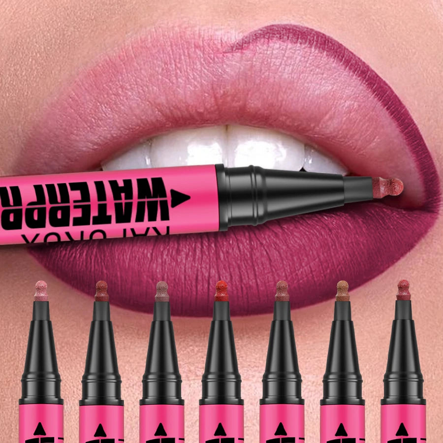 Fashionable, Bold and Beautiful Dress1PC Liquid Matte12-Color Lipliner Pencil Waterproof Plumping Stain Lipstick Natural Lip Liner Outline Lips Contour Makeup