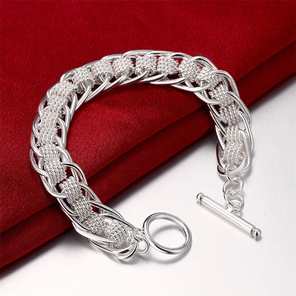 Shine On Sterling Silver Chain Bracelet for Men & Women - Perfect for Parties, Gifts & Weddings - Just The Fly Way
