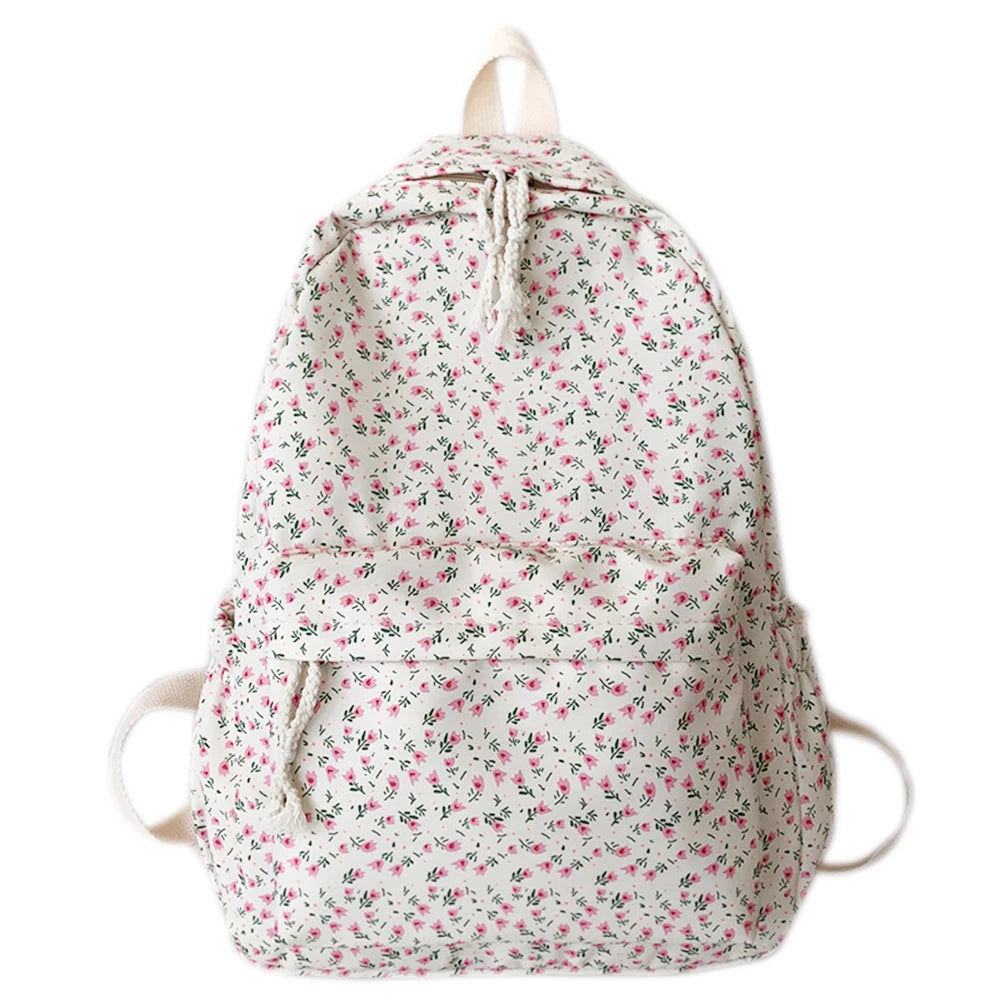 Casual Floral Prints Women Backpack Girls Bookbags Large Capacity Students School Bags Travel Backpack Mochilas with Pendants - Just The Fly Way