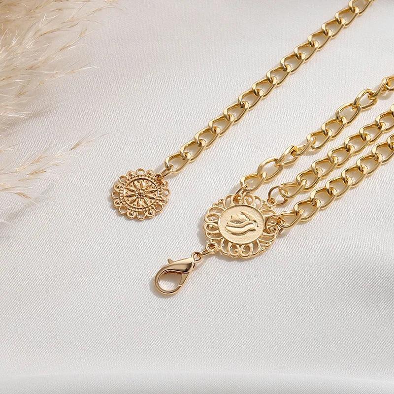 Fashion Boho Stainless Steel Belt, Coin Pendant Belt - Just The Fly Way