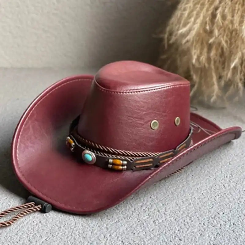 YeaHaw Cowgirl!! Ride in Style While Wearing This Vintage Faux Leather Hat - Just The Fly Way
