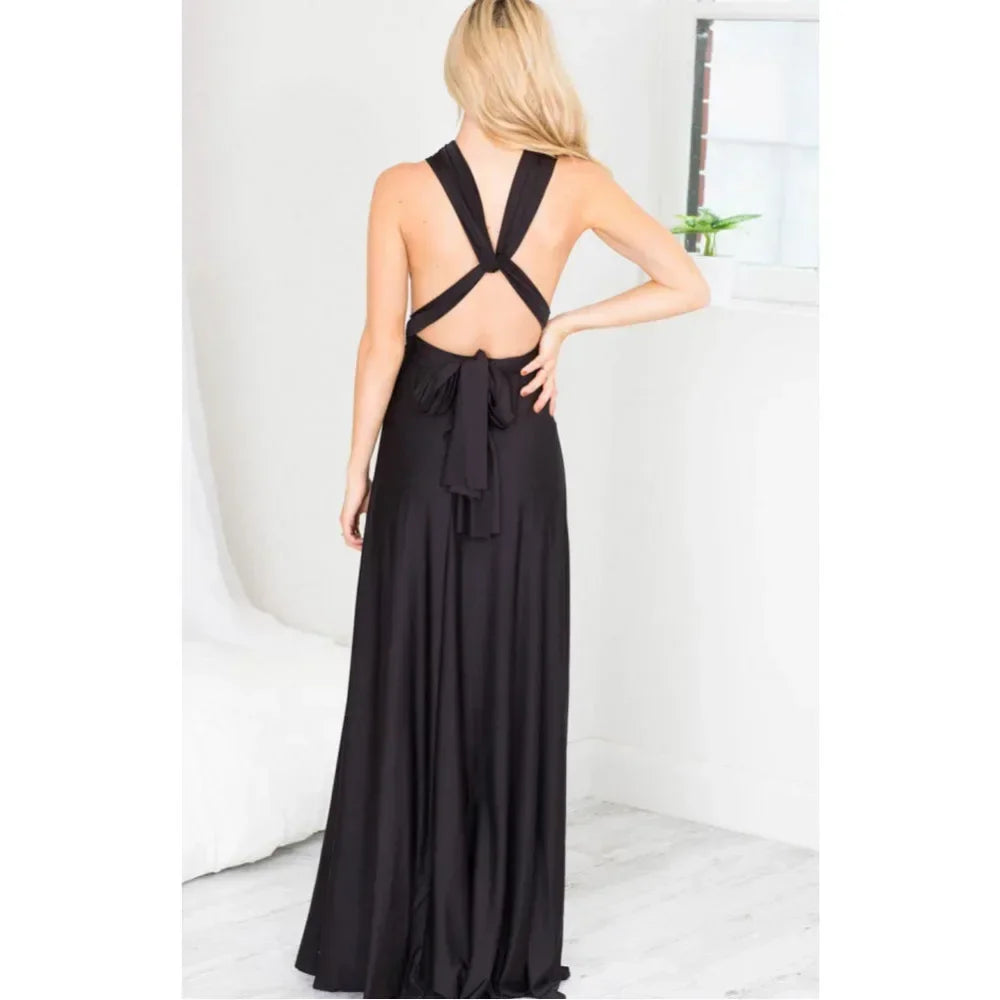 Fashionable, Bold and Beautiful DressWomen's Fashion V-neck Sleeveless Ankle-Length Slim Fit Bohemian Style Summer Maxi Dress